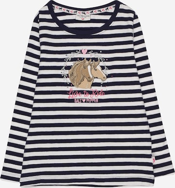 T-Shirt 'Horse Club' SALT AND PEPPER en bleu : devant