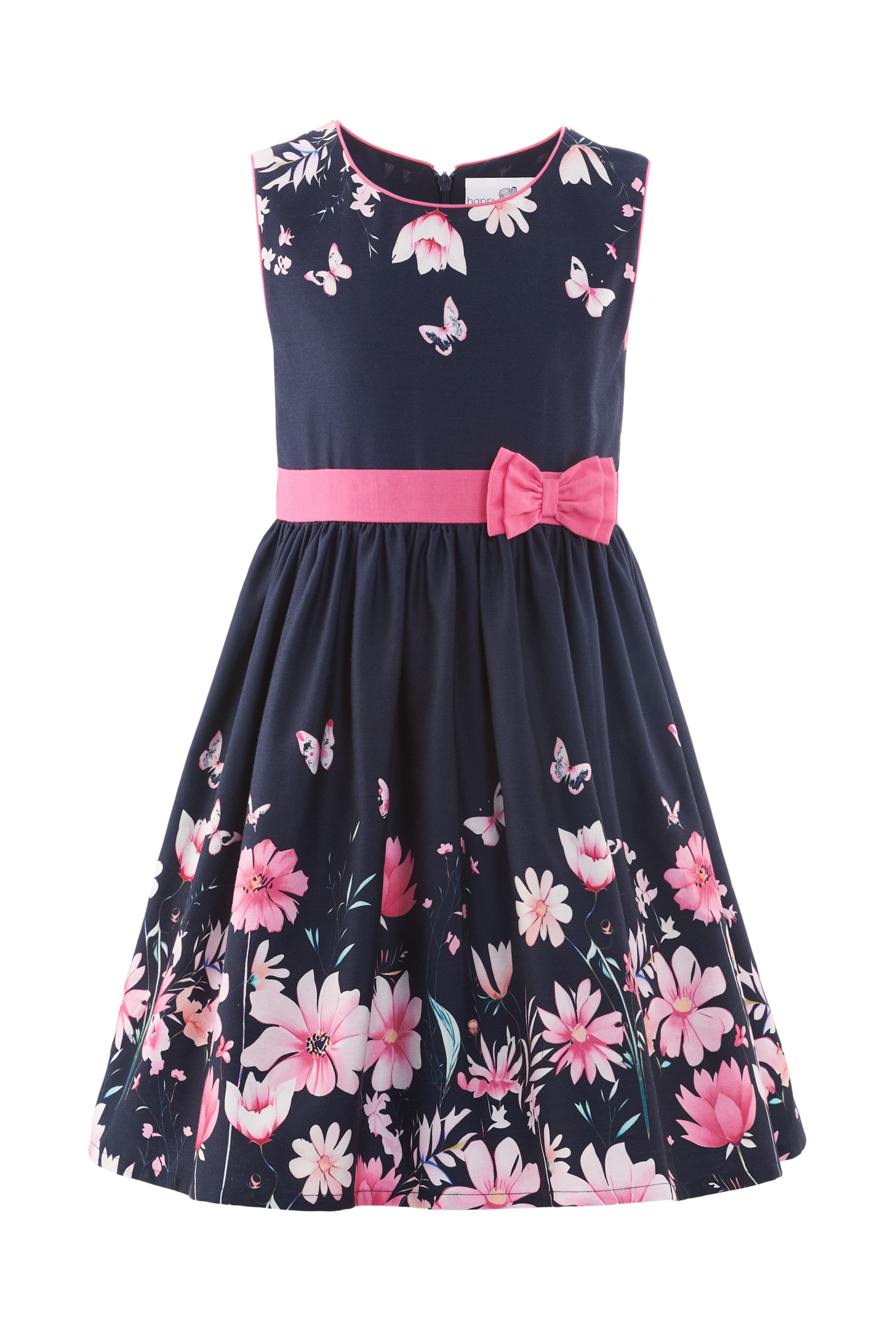 happy girls Kleid in 104 in navy / rosa / hellpink, Produktansicht