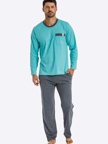 Haasis Bodywear Pyjama lang in Blau: Vorderseite