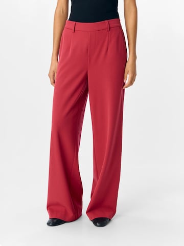 Wide Leg Pantalon chino 'OBJLisa' OBJECT en rouge : devant