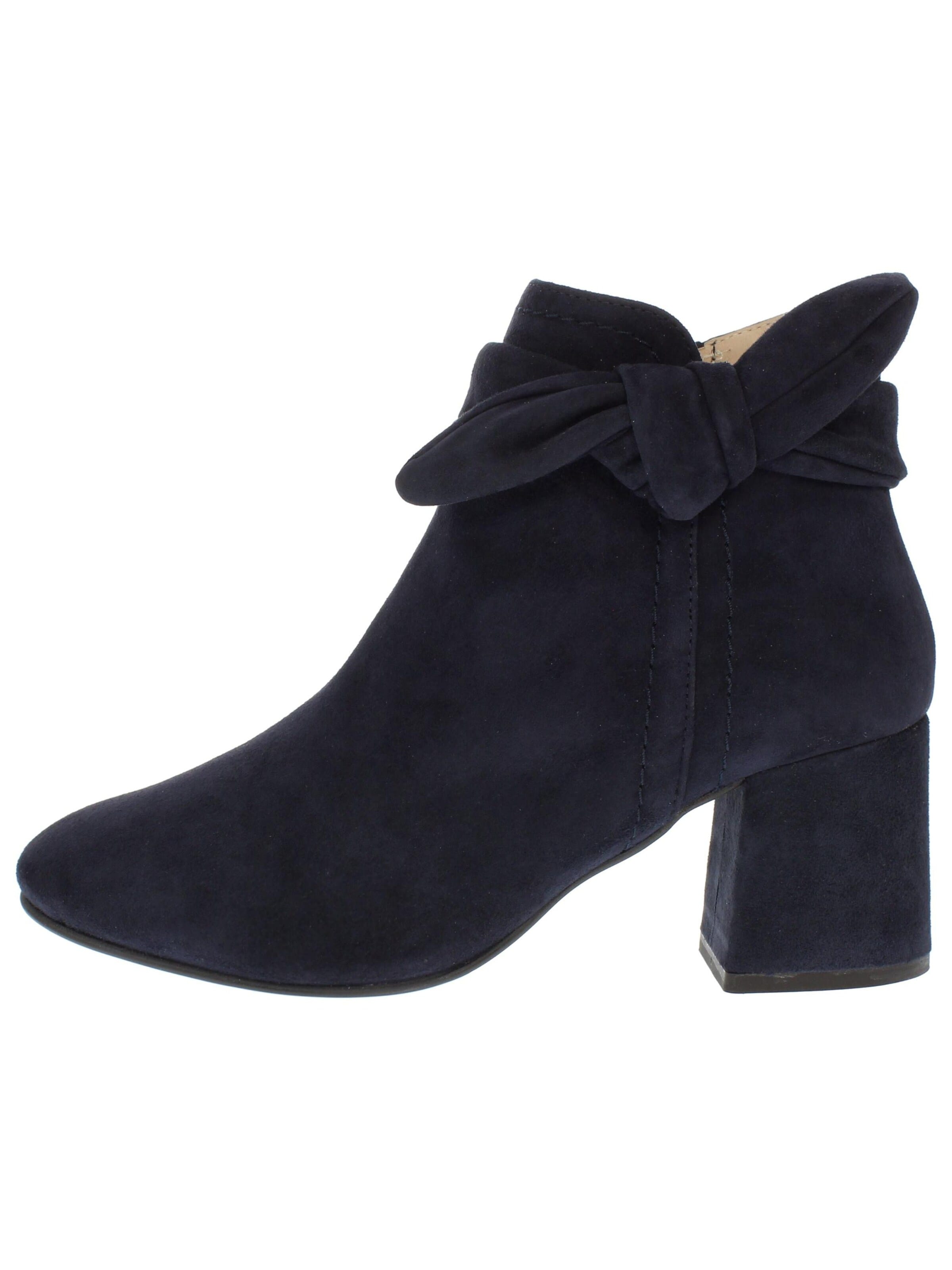XAVER LUIS Schuhmanufaktur Booties 'RINA - edle Stiefelette mit Blockabsatz' in Blue: front