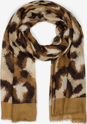 styleBREAKER Schal 'Schal mit Oversize Leoparden Print' in Braun: Vorderseite