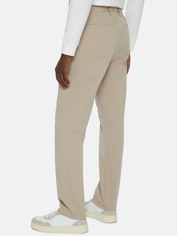 Boggi Milano Slim fit Pleat-front trousers in Beige