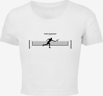 T-shirt 'Tennis Round 1' Merchcode en blanc : devant