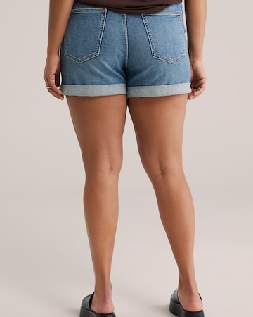 WE Fashion Скинни Джинсы в Синий