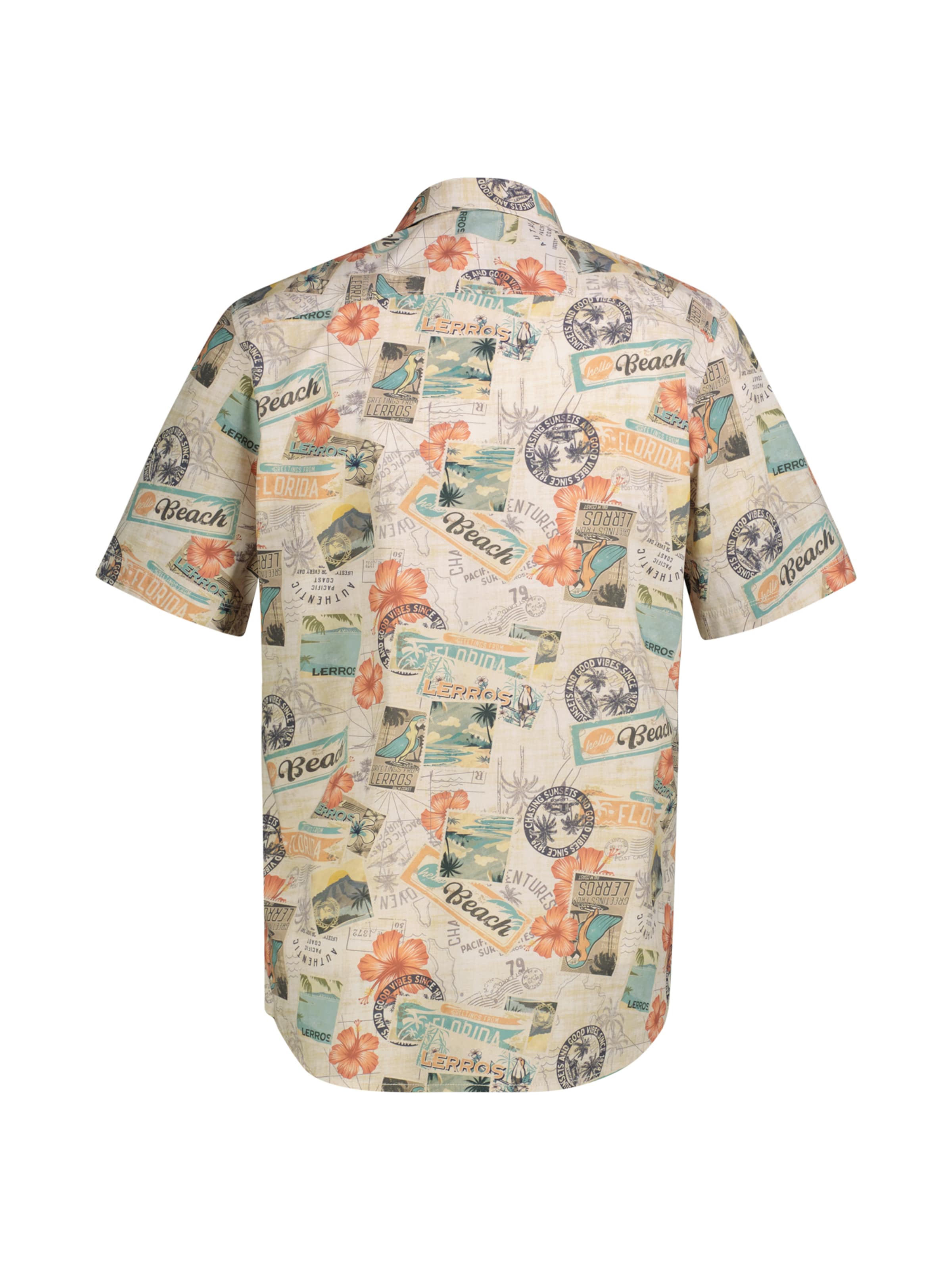 LERROS Comfort Fit Bequemes Kurzarmhemd mit All-over-Print, große Größen in Beige