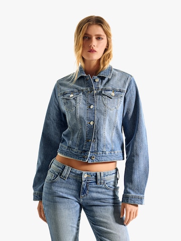 Bershka Between-season jacket in Blue: front