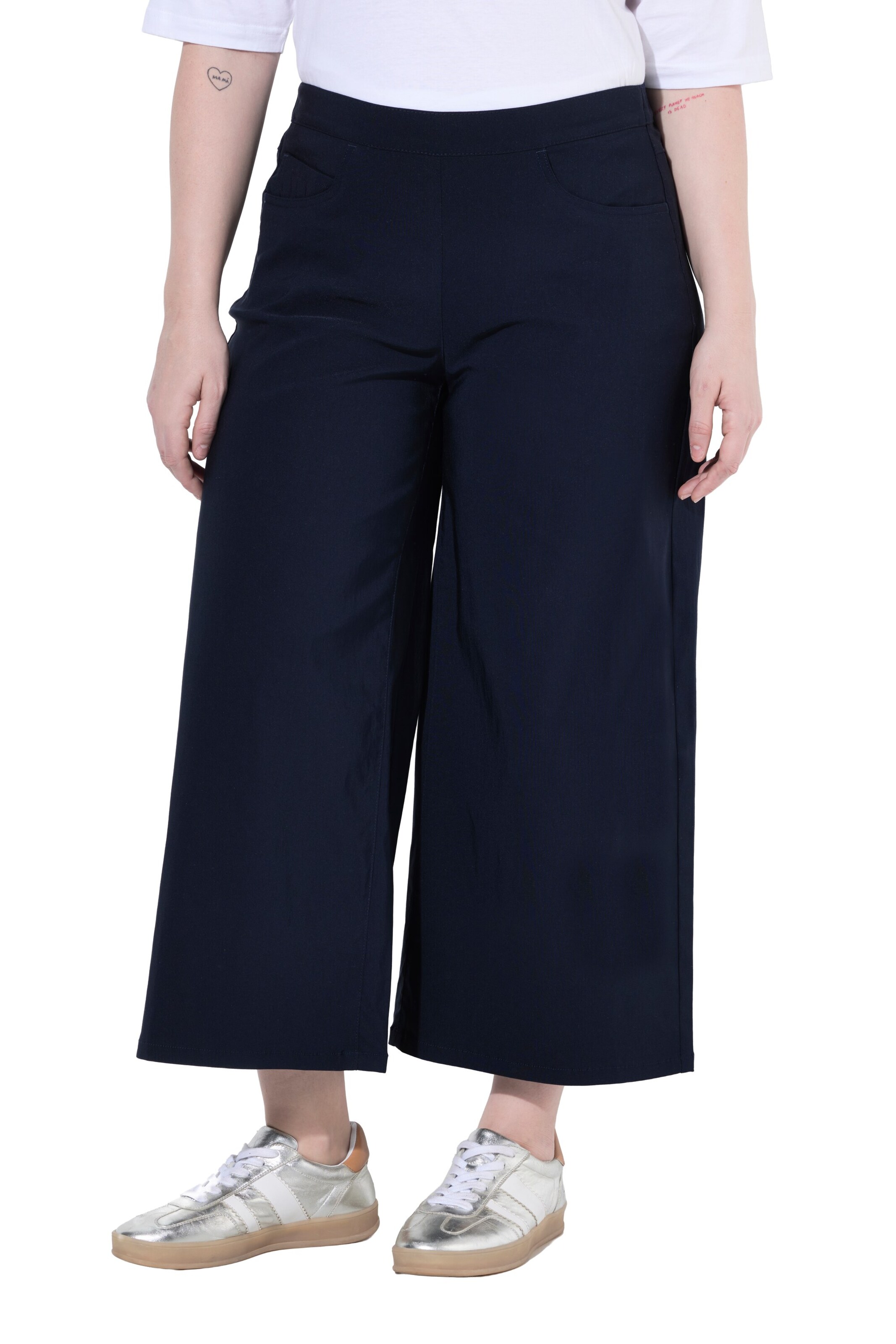 Ulla Popken Wide Leg Hose in Blau: Vorderseite
