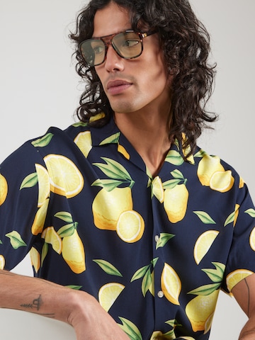 JACK & JONES Rovný strih Košeľa 'JJLEMON' - Modrá