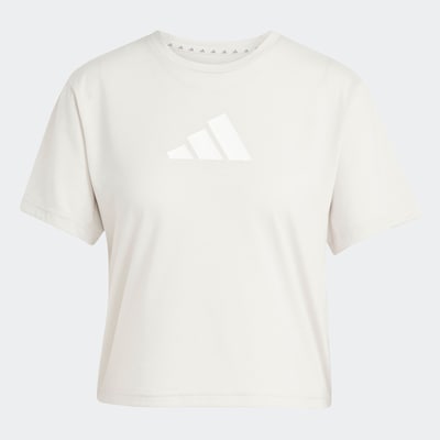 ADIDAS PERFORMANCE T-shirt fonctionnel 'Essentials' en gris clair / blanc, Vue avec produit