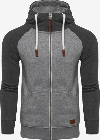 behype Zip-Up Hoodie 'HENRAY' in Grey: front