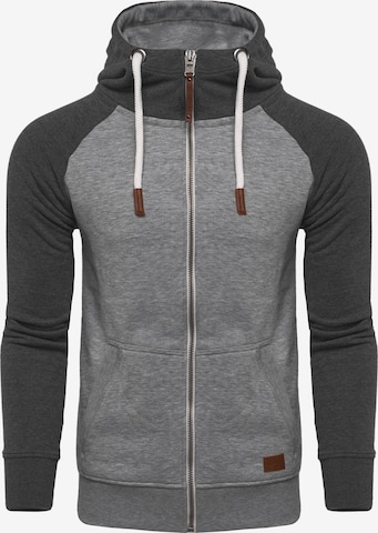 behype Zip-Up Hoodie 'HENRAY' in Grey: front