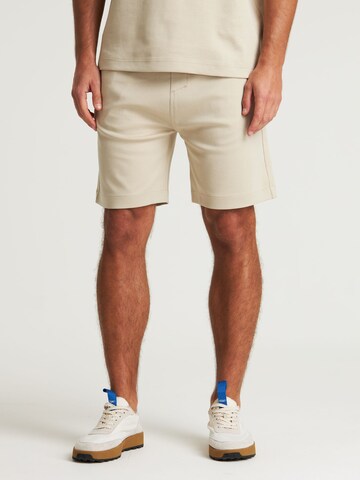 CHASIN' Regular Trousers 'State.S Scuba' in Beige: front