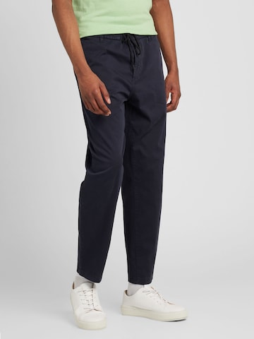 BOSS - Tapered Calças chino em azul: frente