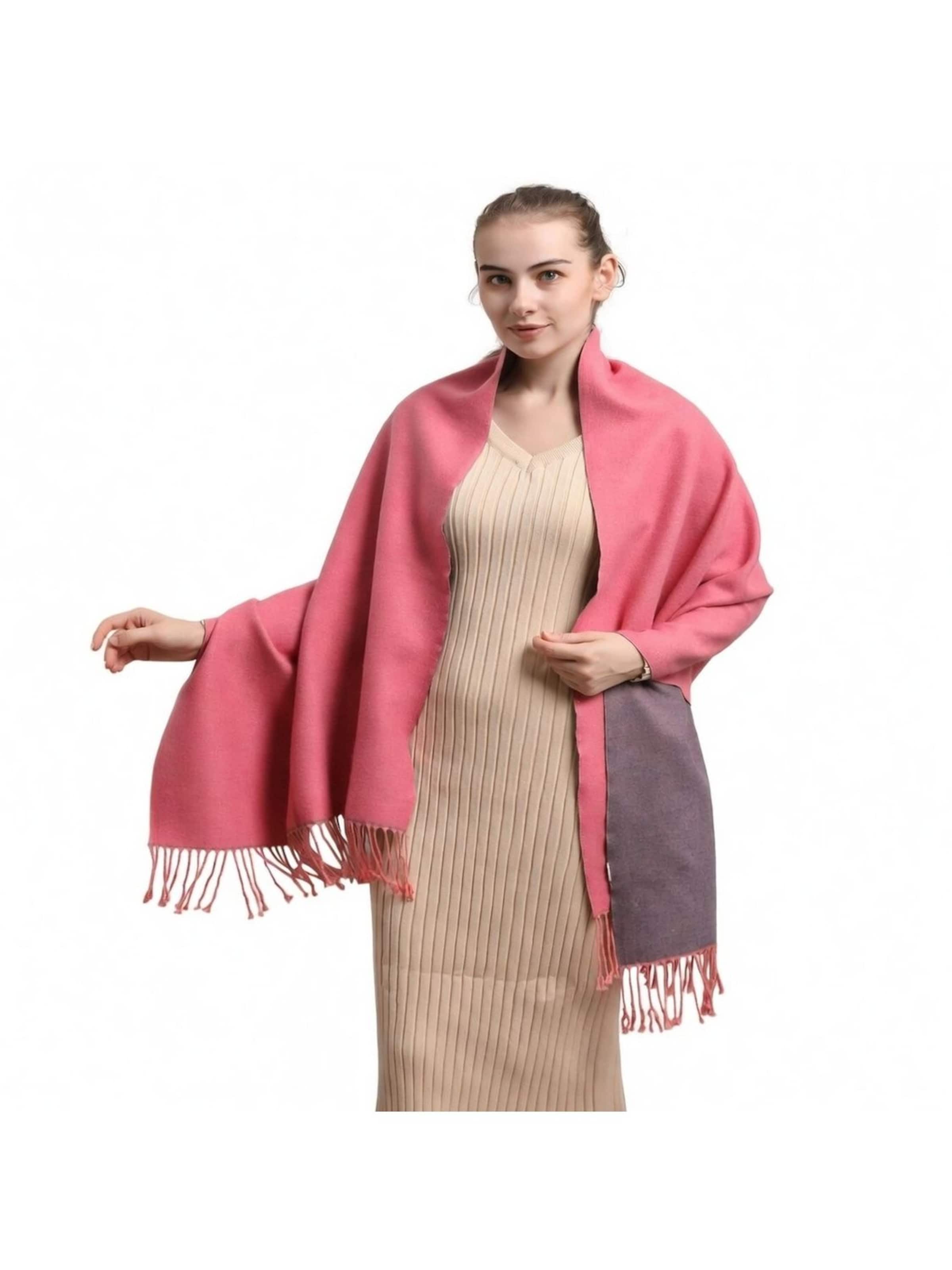 Écharpe 'Écharpe en cachemire rose Recto-Verso' alberto cabale en rose