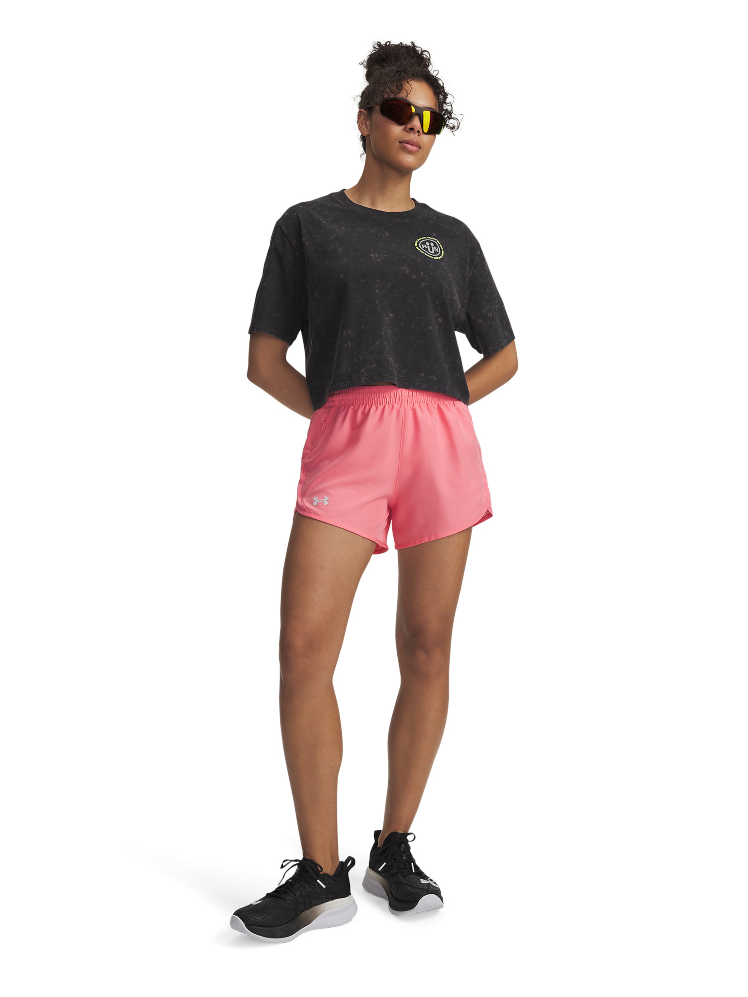 UNDER ARMOUR Regular Sportbroek 'Fly By 3' in Roze