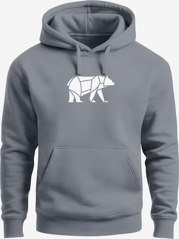 Neverless Sweatshirt 'Bär Lineart Polygon' in Grau: Vorderseite