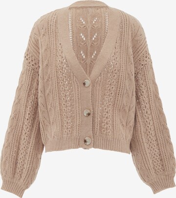 aleva Knit Cardigan in Beige: front