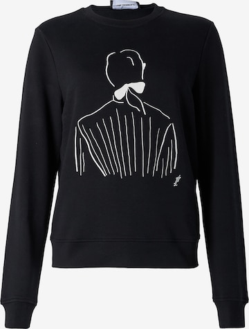 juoda Karl Lagerfeld Megztinis be užsegimo 'Karl Lagerfeld x Jorge Parra': priekis