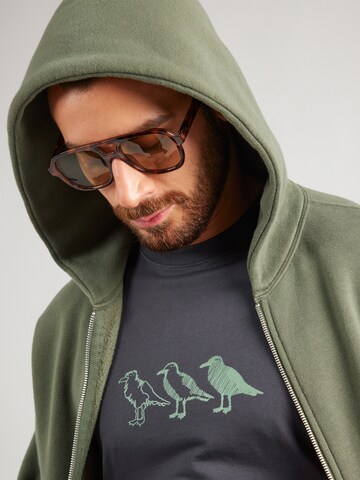 Cleptomanicx T-Shirt 'Scribble Gull' in Grau