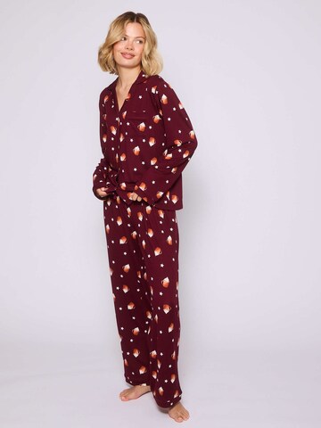 Loungeable Pajama 'Hot Latte' in Red: front