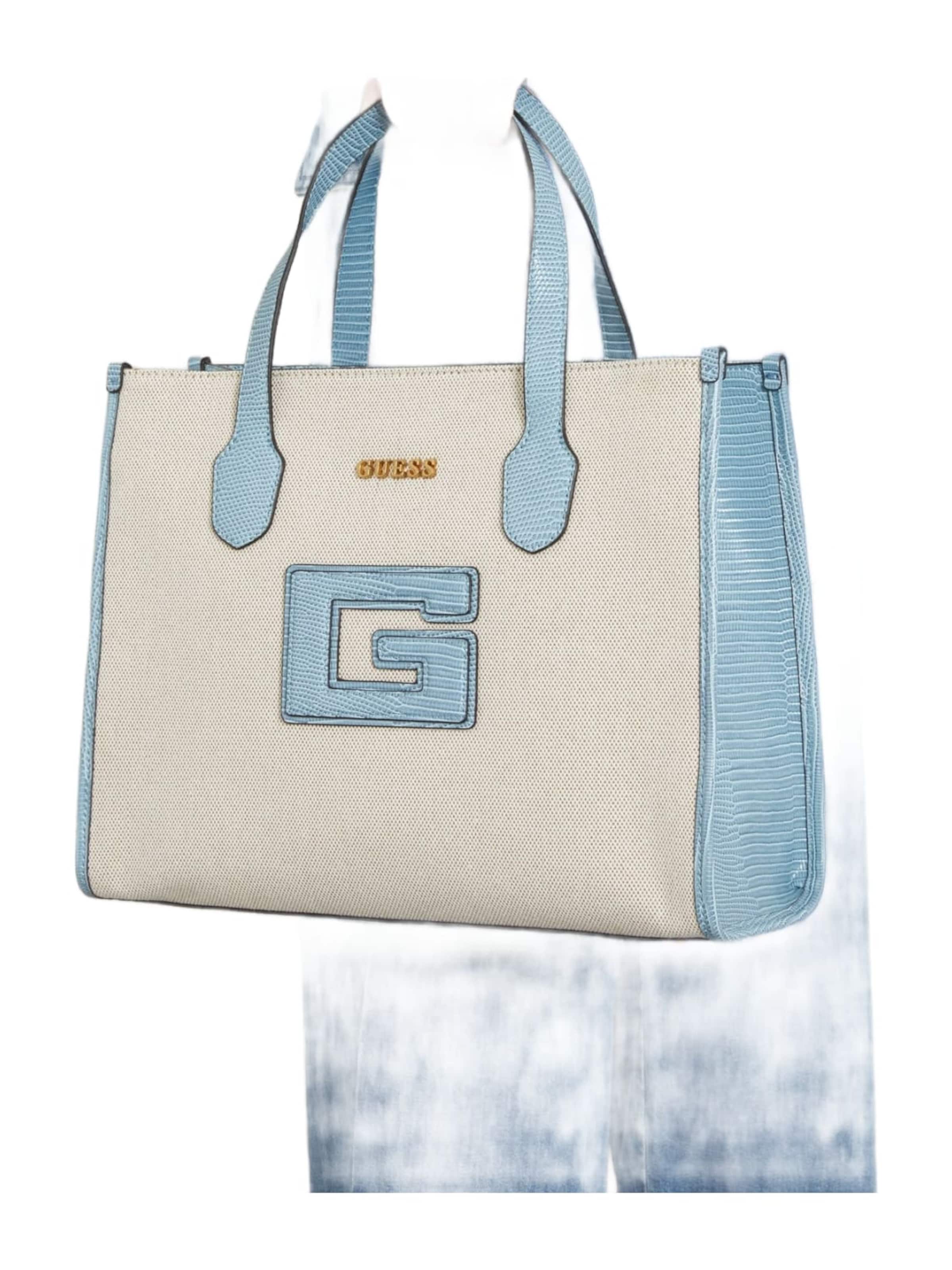 GUESS - Shopper 'Guess Cabas G Status 2 Natural/Light Denim' en beige
