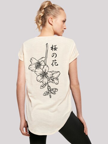 F4NT4STIC Shirt 'Japan Flower' in Beige: voorkant