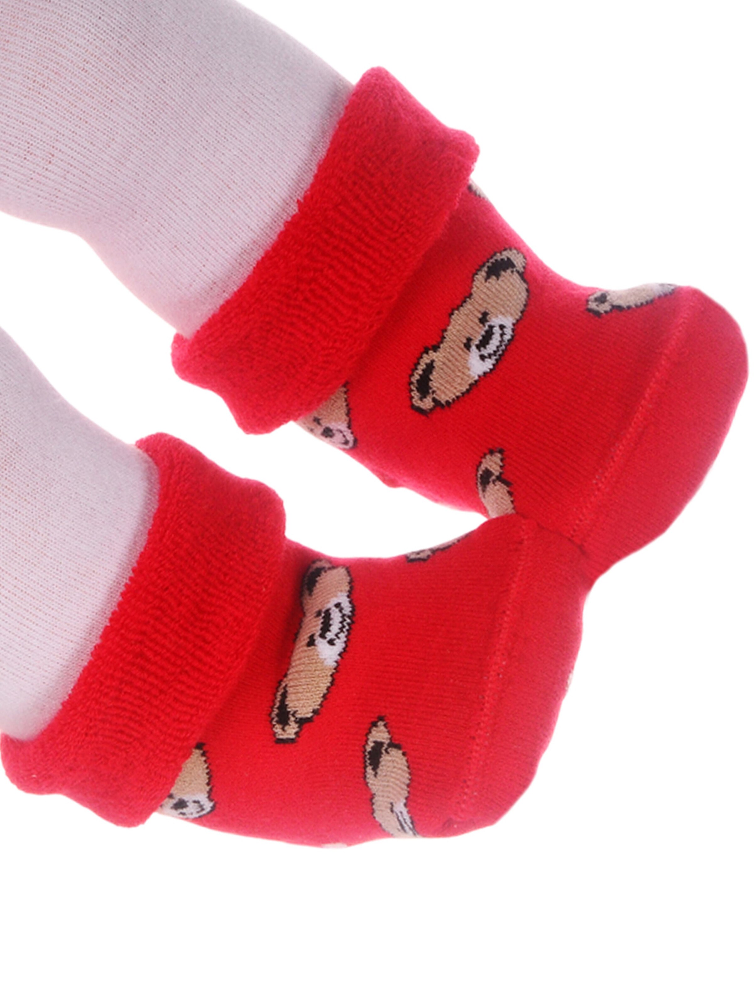 La Bortini Socks in Red: front