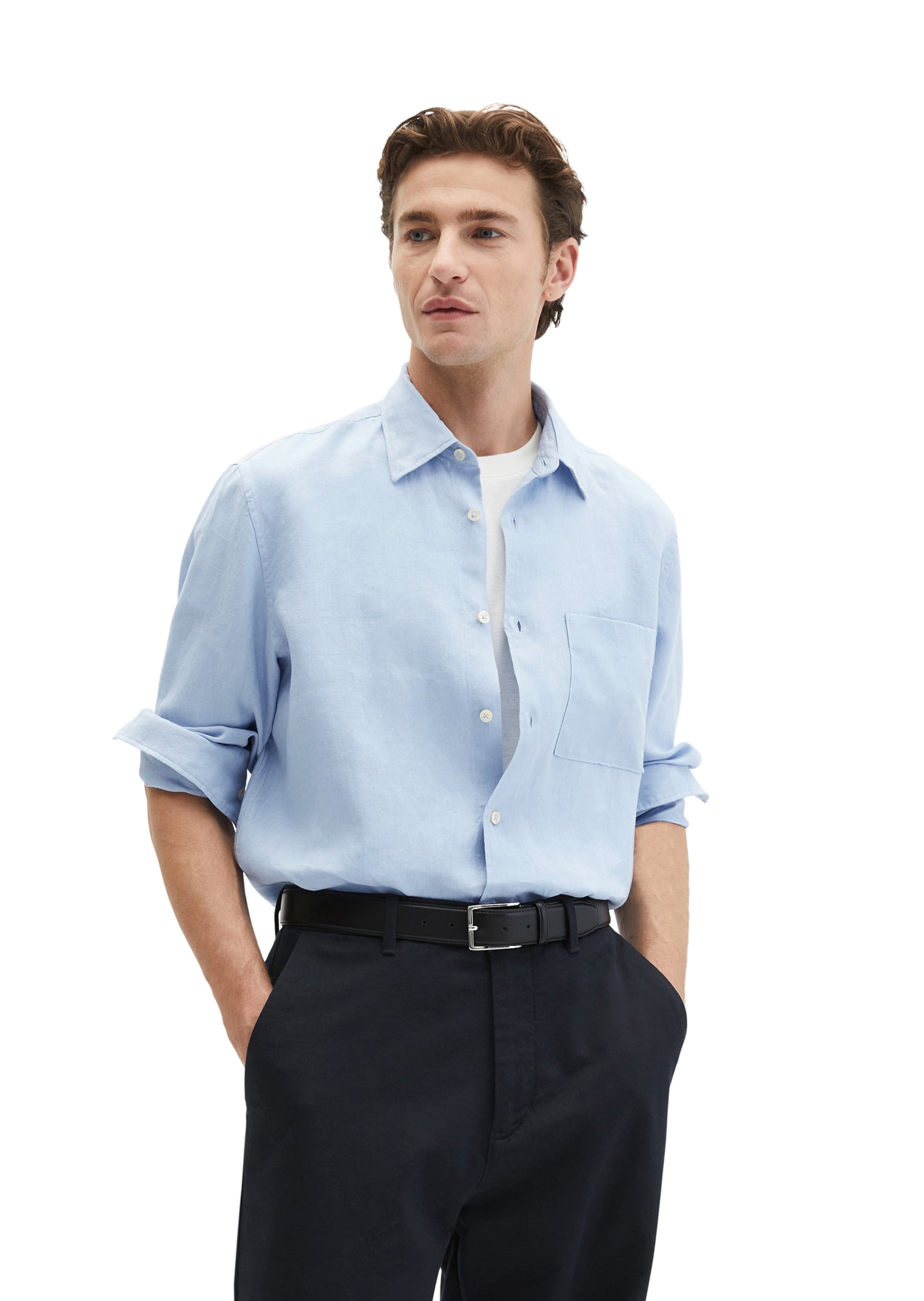 Marc O'Polo Regular fit Overhemd in Blauw: voorkant