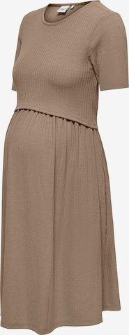 Only Maternity Jurk 'OLMMalaya' in Bruin: voorkant