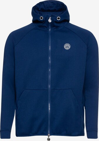 BIDI BADU Athletic Zip-Up Hoodie in Blue: front