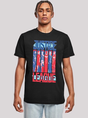 T-Shirt 'Justice League Movie Team Flag' F4NT4STIC en noir : devant