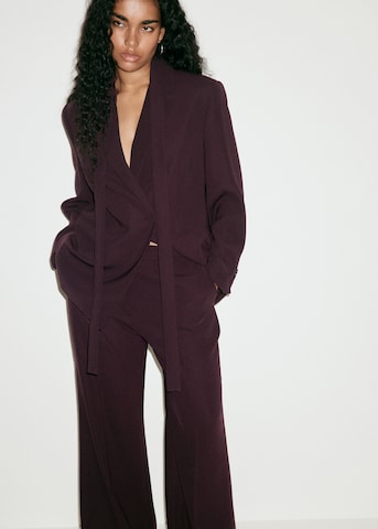 MANGO Flared Pleated Pants 'IGUANA' in Red