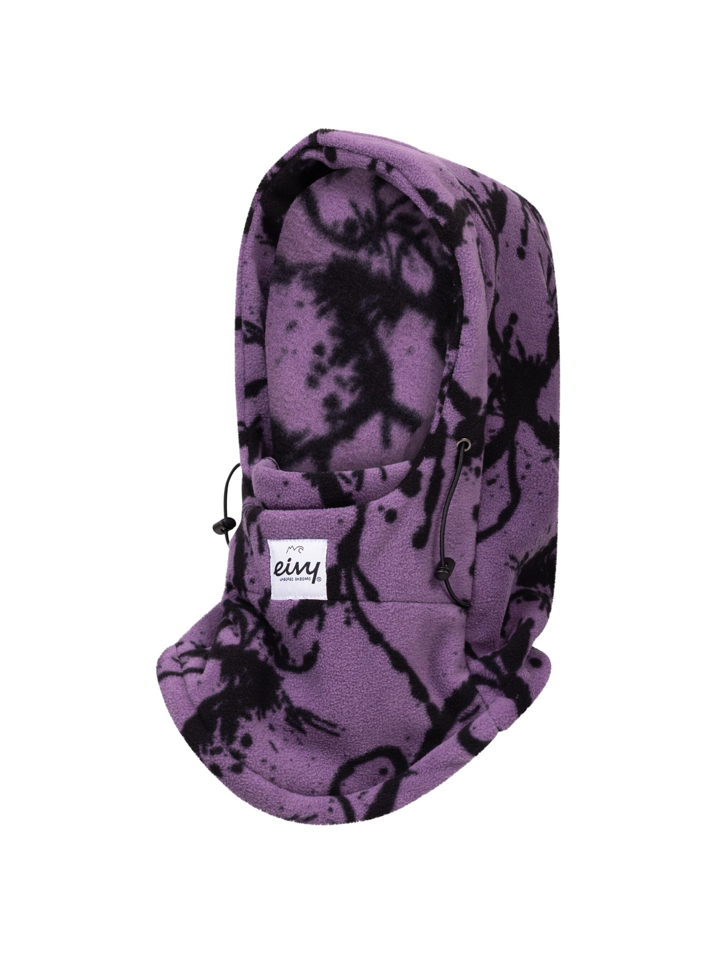 Eivy Schal Sturmhaube Fleece Balaclava mit Kordelzug in Schwarz: Vorderseite