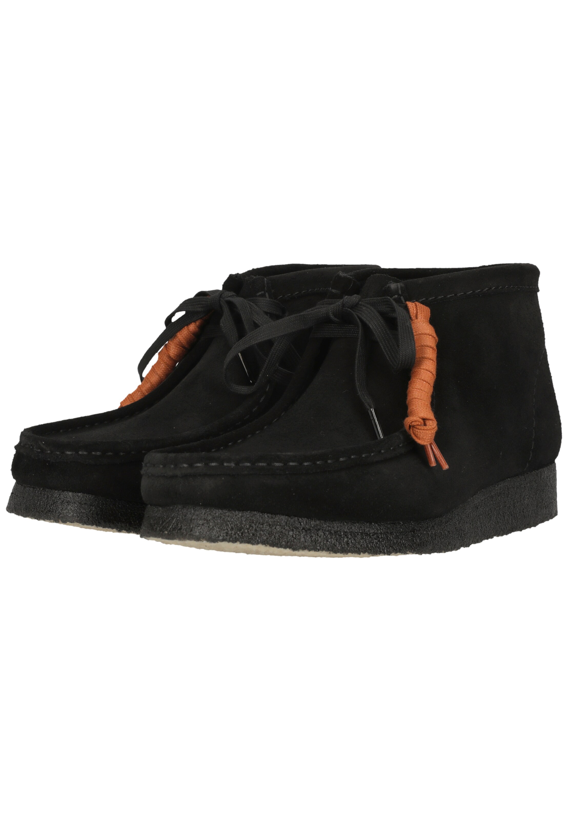 CLARKS Schnürschuhe 'Wallabee Boot' in Schwarz