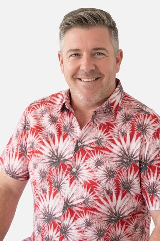 Men Plus Comfort fit Overhemd in Rood