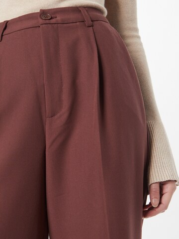 TOM TAILOR DENIM Wide leg Pleated Pants in Brown