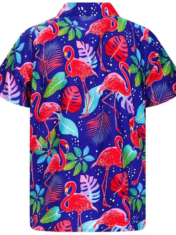 King Kameha Shirt 'Funky Flamingos'‌‌‌‌‌‌ in Blau