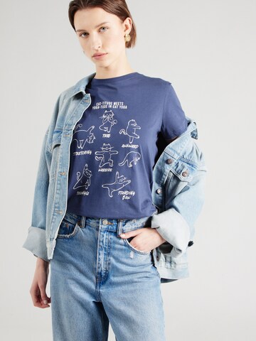 Mavi T-Shirt 'CAT YOGA' in Blau: Vorderseite