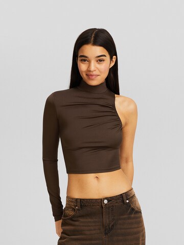 T-shirt Bershka en marron : devant