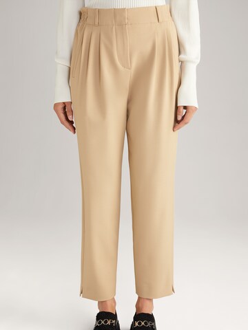 JOOP! Loose fit Pleat-Front Pants in Beige: front