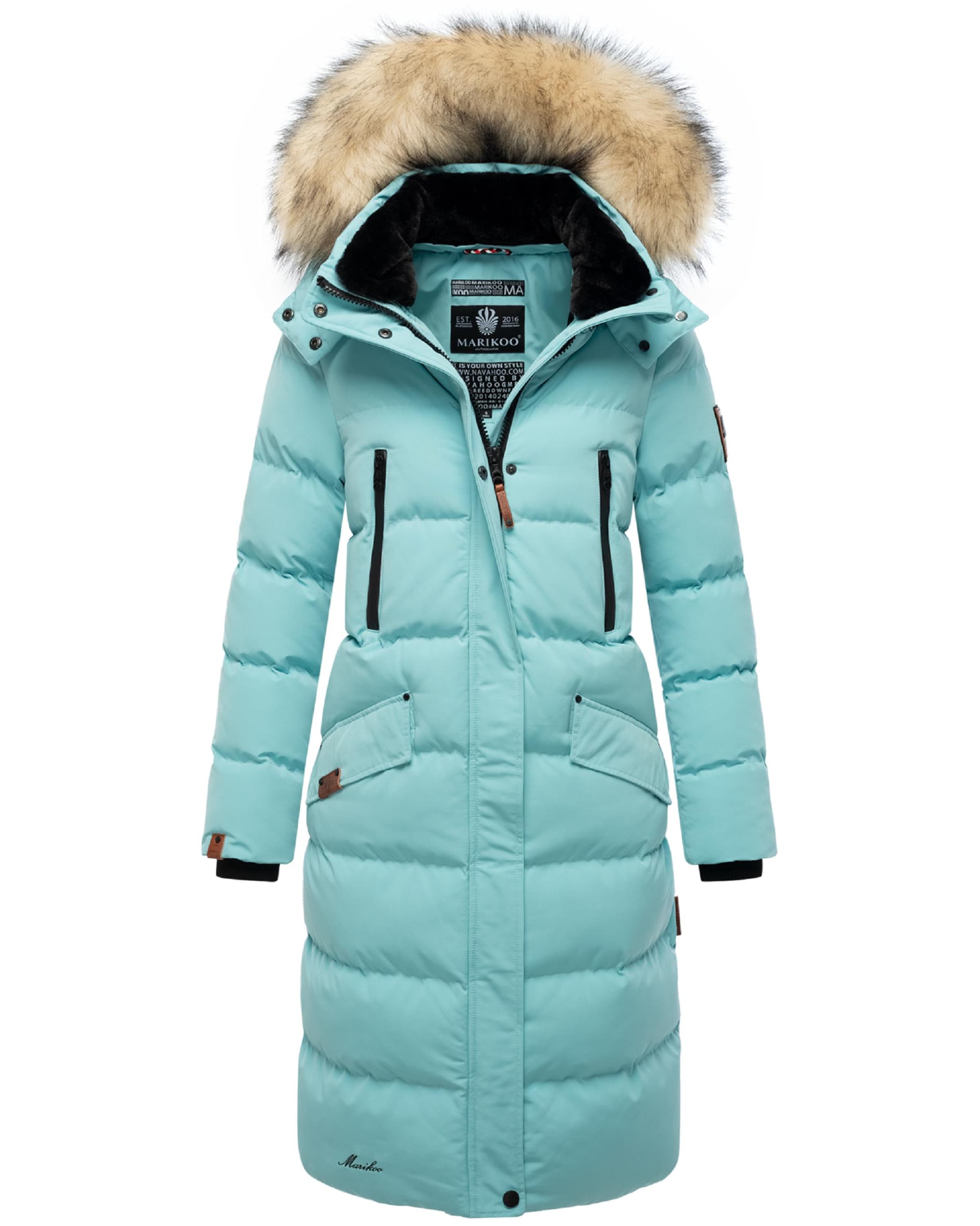 MARIKOO Pitkä talvitakki 'Schneesternchen' värissä sininen: etupuoli