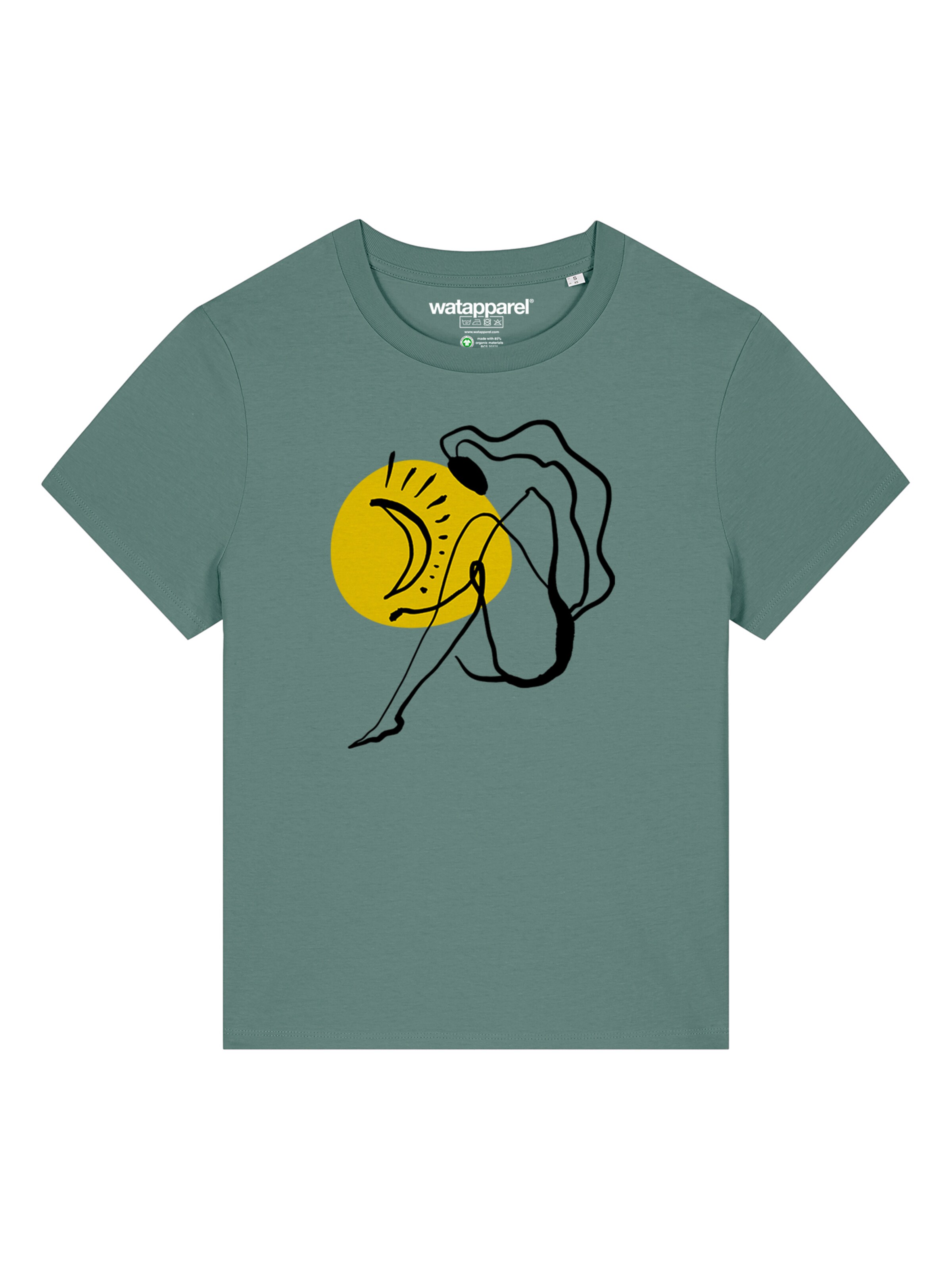 T-shirt 'Self Love' Watapparel en vert : devant