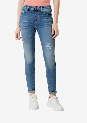 QS Skinny Jeans i blå: forside