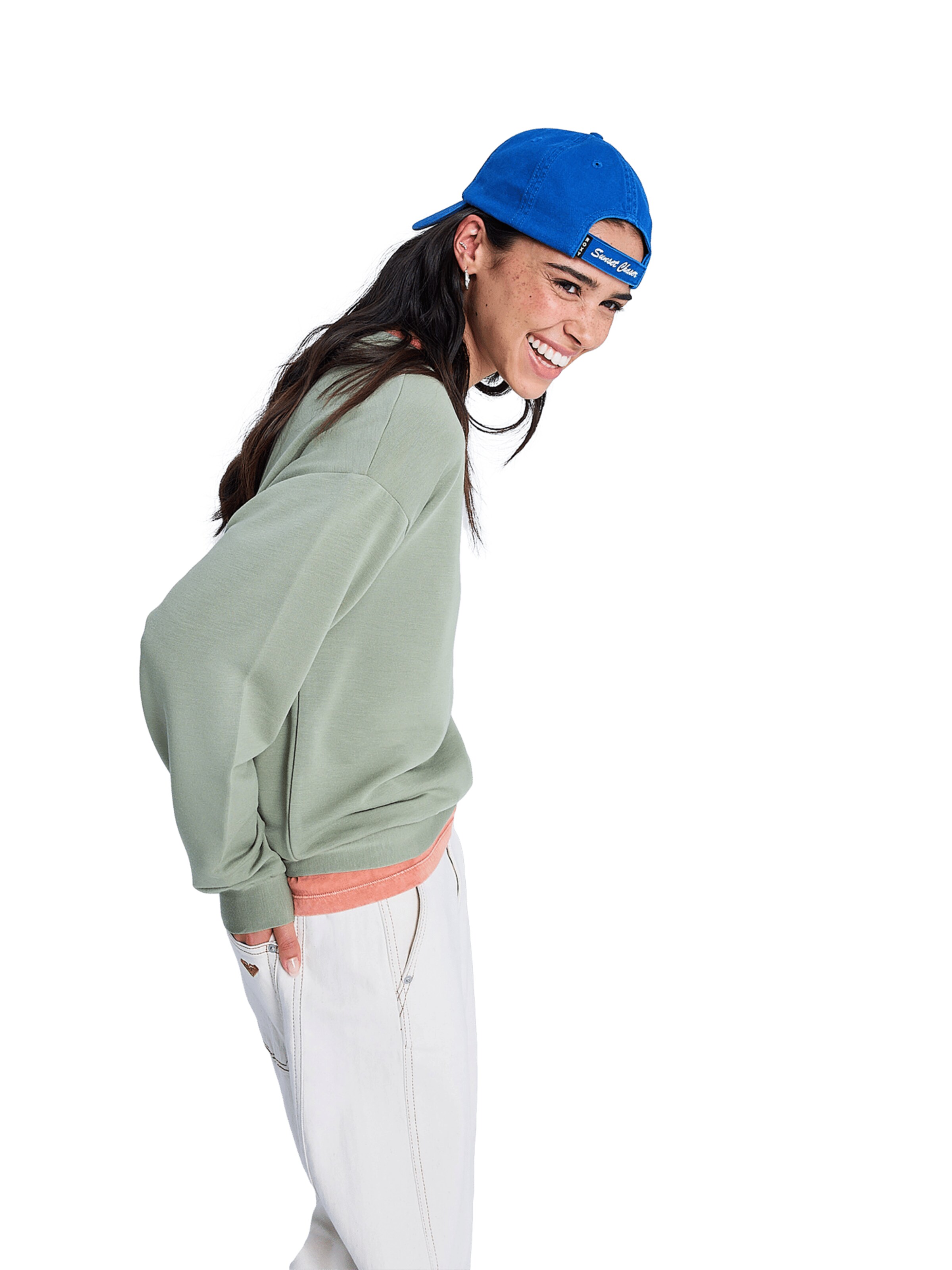 ROXY Sweatshirt 'Surfing By Moonlight' in Grün
