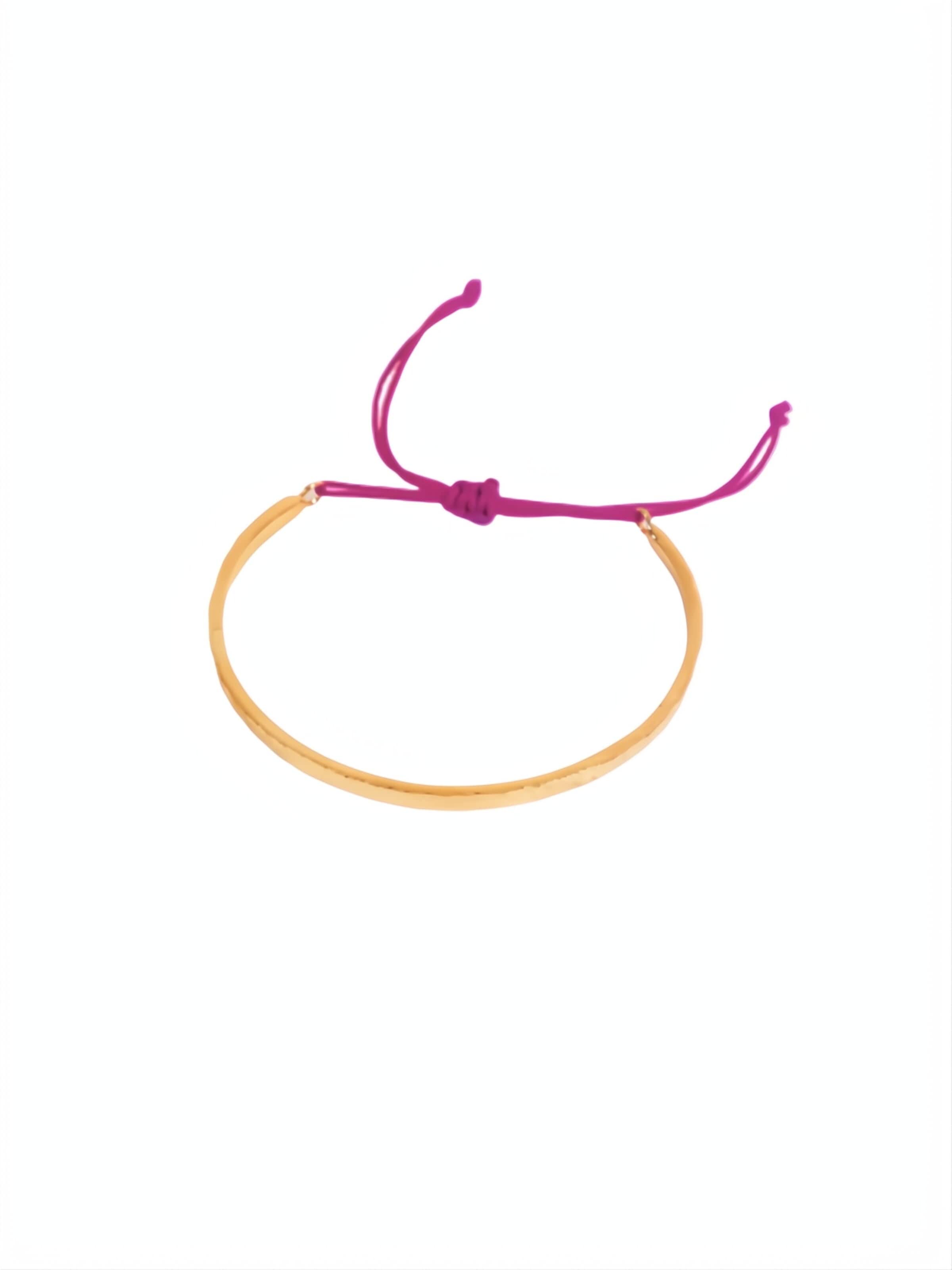 Braccialetto 'Rosy-Purple Elegance' di Les Reines in oro: frontale