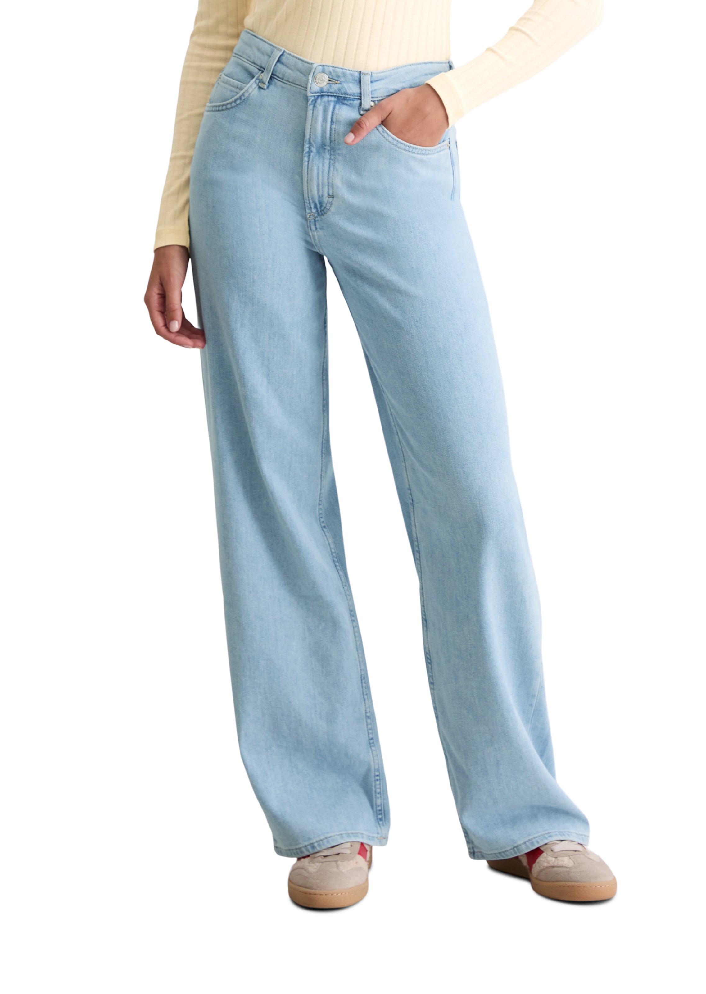 Marc O'Polo Wide leg Jeans in Blauw: voorkant