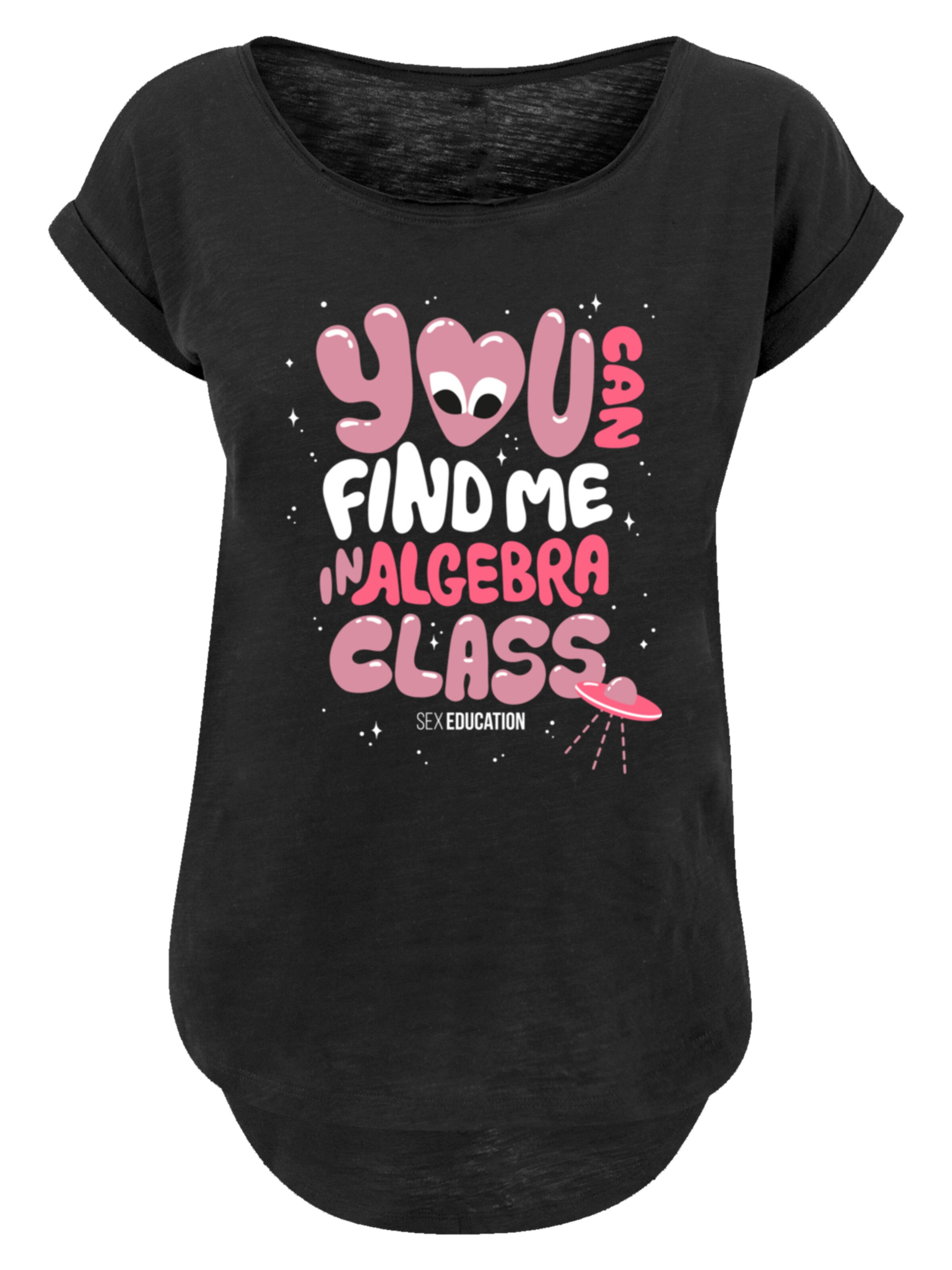 F4NT4STIC T-Shirt 'Sex Education You can Find Me In Algebra Class Netflix TV Series' in Schwarz: Vorderseite