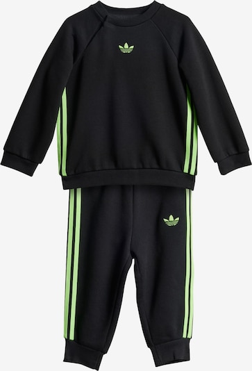 ADIDAS ORIGINALS Survêtement 'Crew Set' en vert fluo / noir, Vue avec produit