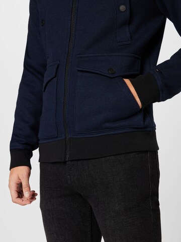 TOM TAILOR Zip-Up Hoodie in Blue